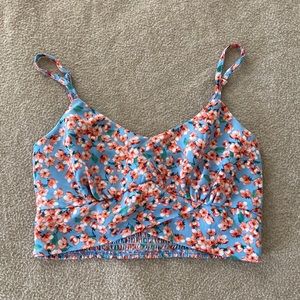 Flower print crop top bralette